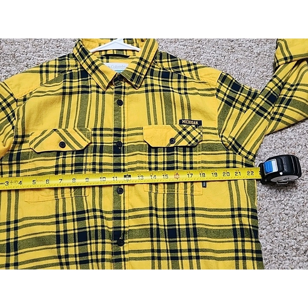 Columbia Michigan Wolverines Flare Gun Cotton Flannel Shirt size Men's‎ Medium - Picture 6 of 15